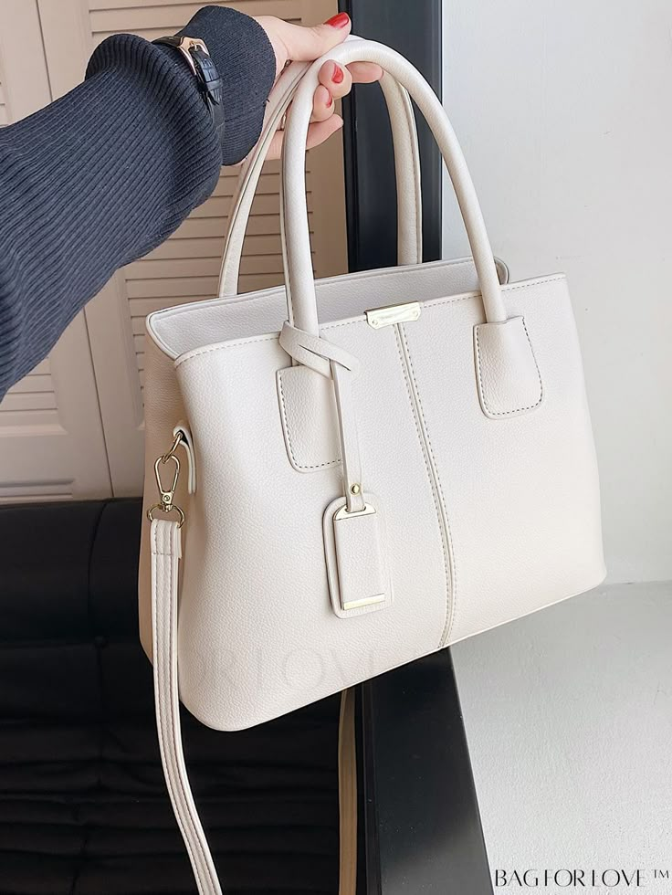 BagForLove - Sleek Top Handle Satchel Product Description Color White Bag Size Small Material PU Leather Size Chart INCH CM Bag Length Bag Width Bag Height Handle Height Strap Length 12.2 inch 5.1 inch 8.7 inch 5.1 inch 53.5 inch Bag Length Bag Width Bag Height Handle Height Strap Length 31 cm 13 cm 22 cm 13 cm 136 cm Details Pictures Similar Products h2 { text-align: center; } /* æ¢è¡ */ li{ white-space: normal; word-break: break-all; word-wrap: break-word; } .red-box { width: 100%; display: Handbag For School Student, Ethereal Mermaid, Outfit Elegantes, Waterproof Tote, Handbags For School, Medium Handbags, Straw Handbags, Designer Wallets, Work Bag