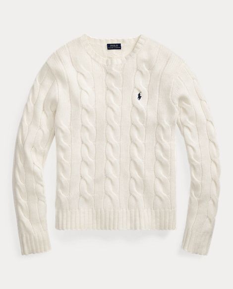 Cable-Knit Wool-Blend Jumper Polo Jumper, Ralph Lauren Jumper, Long Sleeve Jumper, Ralph Lauren Women, Ralph Lauren Long Sleeve, Ralph Lauren Jeans, Ralph Lauren Outfits, Long Sleeve Jersey, Ralph Lauren Sweater