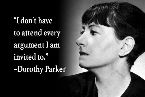 a black and white photo with a quote from dorotty parker