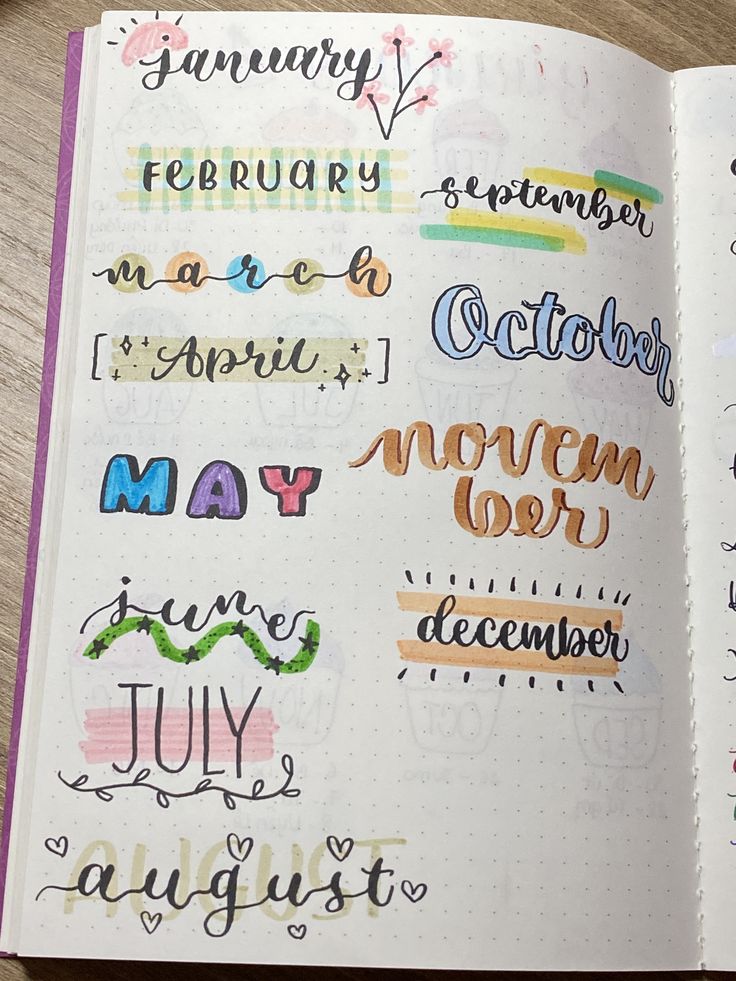 Creative Fonts Handwriting, Planner Font Ideas, Handwriting Journal Ideas, Decorating Letters Handwriting, Different Hand Writing Fonts, Fonts Writing Handwriting, Months Calligraphy Fonts, Cute Ways To Write September, Fonts Styles Handwriting