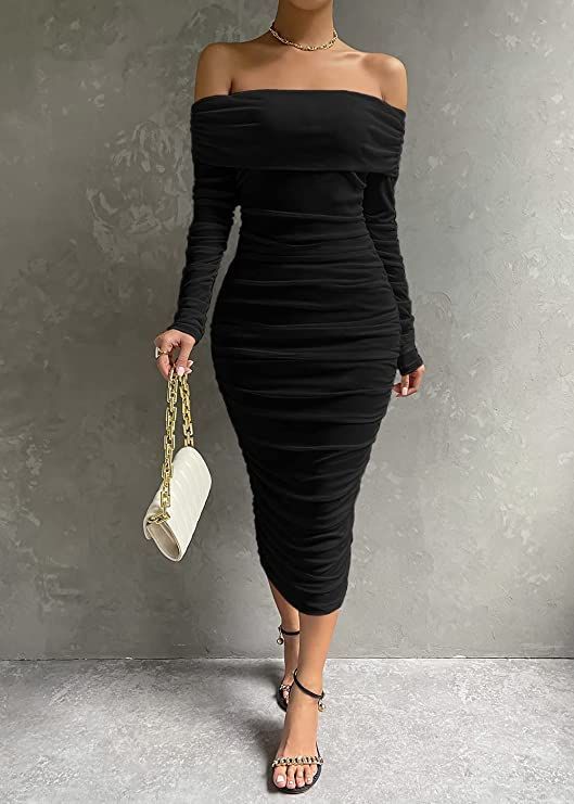 Rouched Dress Bodycon, Party Dresses For Women Night Classy, Dinner Date Dress, Dinner Outfit Classy, Black Dress Outfit Party, Classy Going Out Outfits, Date Night Outfit Classy, Rich Clothes, Rouched Dress