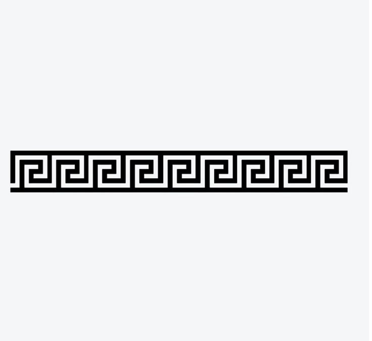 a black and white greek border on a white background