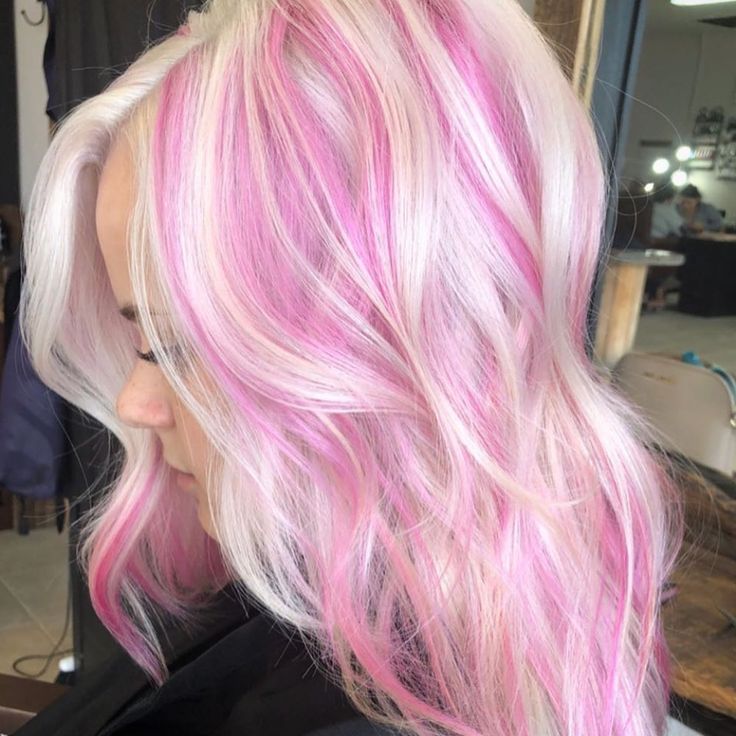 Blond With Pink Highlights, Pink Purple Highlights, Purple Blonde Hair, Purple Blonde, Pink Hair Highlights, Blonde Hair With Roots, Colourful Hair, Purple Highlights, Pulp Riot