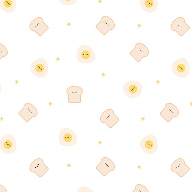 an egg and toast pattern on a white background