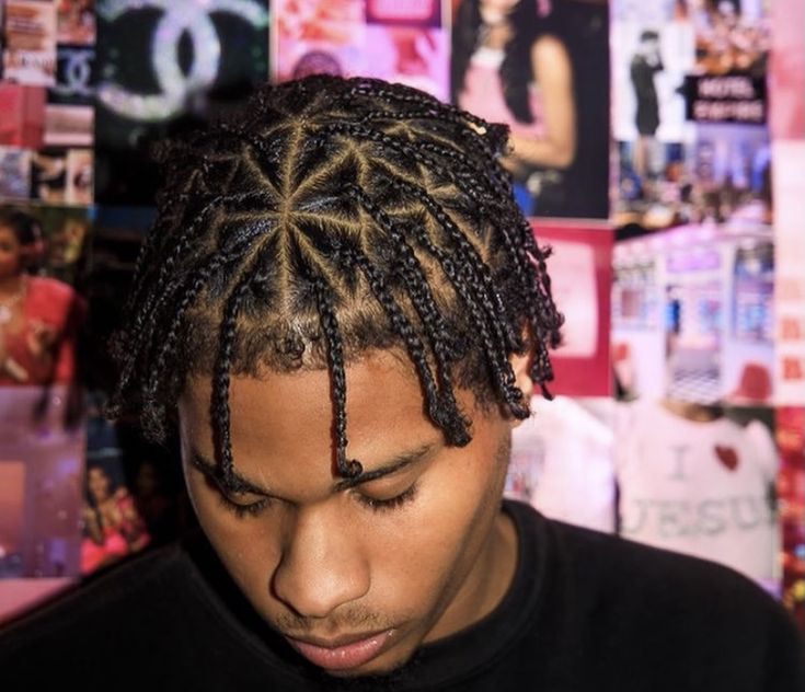 2 Strand Twist Short Hair Men, Triangle Part Box Braids Men, Men's Box Braids, High Top Box Braids Men, Mini Braids Men, Male Braids Hairstyles Black For Men Short Hair, White Boy With Braids, Small Braids Men, Short Box Braids Men