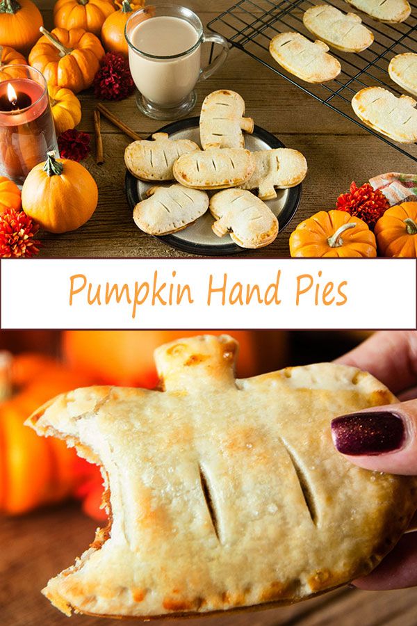 pumpkin hand pies on a wooden table