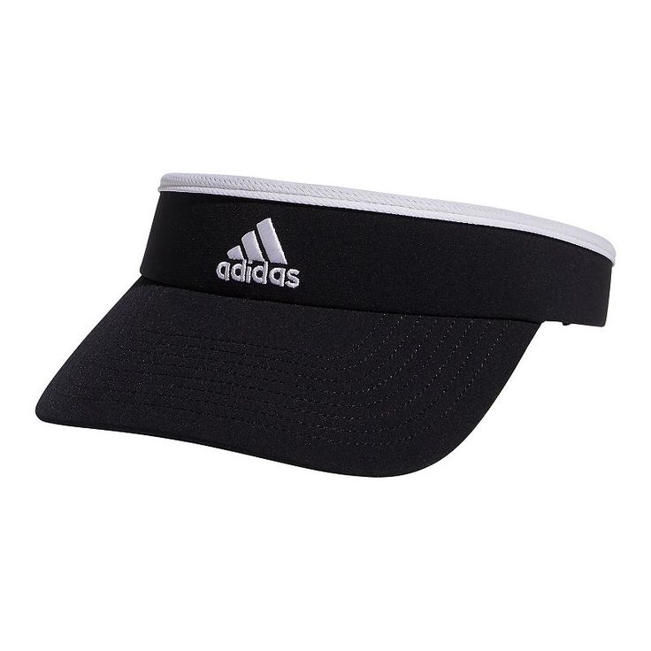 This women's adidas Match is a classic clamp visor for simple sun coverage in fun colors and prints. The moisture-wicking sweatband keeps you feeling dry. FEATURES Classic clamp visor with full brim coverage to guard against the sun's rays Moisture-wicking sweatband for dry and cool comfort Curved brimDETAILS 2.75-in. brim 87% recycled polyester, 13% spandex Hand wash Imported Size: One Size. Color: Black. Gender: female. Age Group: adult. Sporty Summer Hats With Uv Protection, Sporty Adjustable Summer Hats, Breathable Sports Hat For Spring Events, Sporty Breathable Visor For Spring, Breathable Hat For Sports Events In Spring, Sporty Spring Sports Visor, Breathable Hat For Spring Sports Events, Sporty Summer Sports Visor, Black Breathable Visor For Outdoor