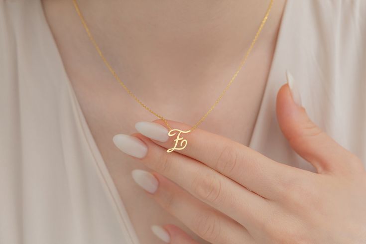 Formal Fine Jewelry Personalized Initial Necklace, Dainty Monogram Initial Necklace For Anniversary, Dainty Monogram Name Necklace For Anniversary, Minimalist Anniversary Name Necklace With Initials, Fine Jewelry Personalized Initial Necklace As Gift, Formal Personalized Initial Necklace Fine Jewelry, Formal Personalized Initial Necklace In Fine Jewelry Style, Personalized Fine Jewelry Initial Necklace For Gift, Personalized Initial Necklace For Formal Occasions