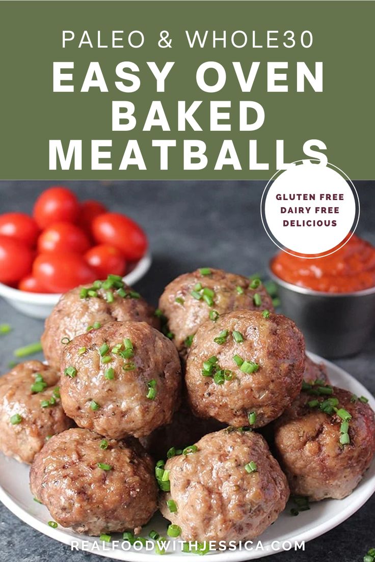 Easy Oven Baked Paleo Meatballs Whole 30 Snacks, Gluten Free Meal Plan, Meal Prep For Beginners, Best Paleo Recipes, Delicious Paleo Recipes, Soy Free Recipes, Paleo Beef, Easy Oven, Unprocessed Food