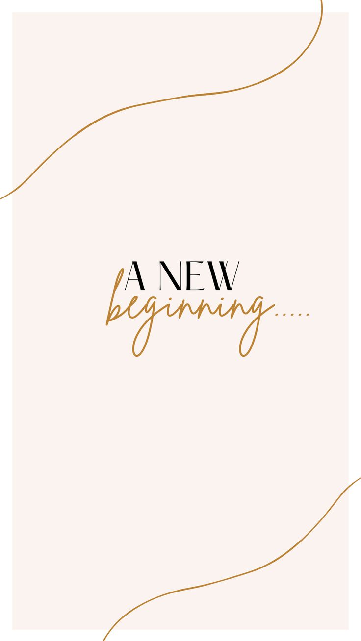 a new beginning with the words in gold and black on a light pink background that says,