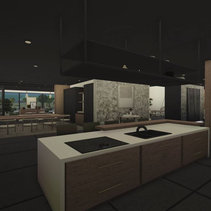 54 Best Bloxburg Kitchen Ideas (With Photos) Bloxburg Kitchen Ideas Modern Black, Bloxburg Luxury Kitchen, Morden Kitchen Ideas Bloxburg, Bloxburg Kitchen And Dining Room Ideas, Dark Bloxburg Kitchen, Bloxburg Outdoor Kitchen Ideas, Dark Modern Kitchen Bloxburg, Bloxburg Kitchen Ideas Modern Realistic, Dark Modern Bloxburg House Interior