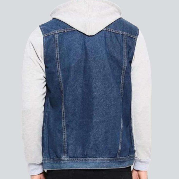 Look your absolute best this season with our 2023 Spring-Summer Collection's Cotton Sleeve Hooded Denim Jacket. Its urban style meets mid wash with a hint of vintage allure—ideal for those who love fashion as an art. With its hooded design. buttoned closure. and luxurious cotton sleeves. this jacket is the perfect balance of comfort and vogue-forward sophistication.Distinctive Features: Street Style: Show off your modern-day chic with laid-back-inspired style. Medium Wash: A timeless design that Hooded Denim Jacket, Denim Jacket Men, Urban Style, Dark Wash Denim, Love Fashion, Jackets Online, New Wardrobe, Modern Fashion, Mens Denim