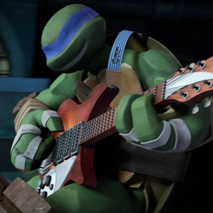 the teenage mutant is playing his guitar in tmnt's music video game