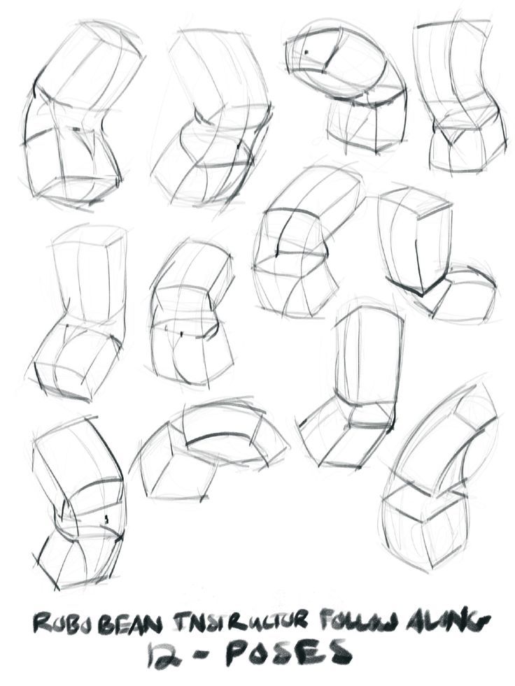 a bunch of sketches of different shapes and sizes for the head, neck, and arm