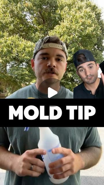 two men standing next to each other with the words mold tip in front of them