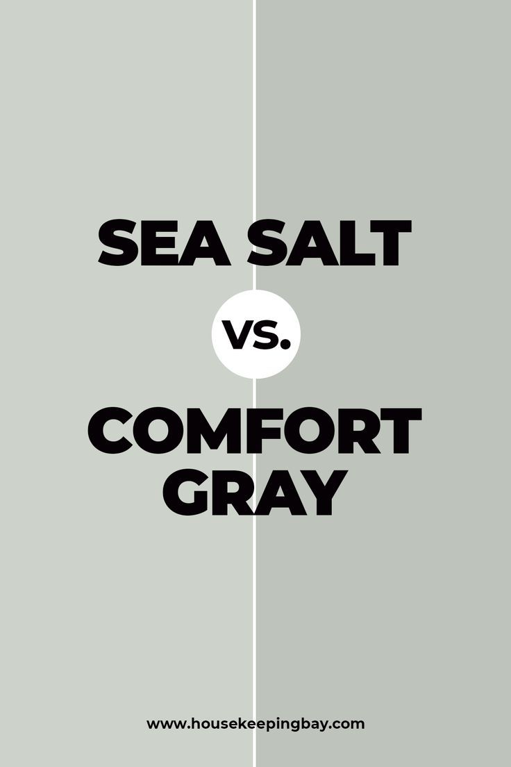 Sea Salt vs. Comfort Gray by Sherwin Williams Comfort Gray Sherwin Williams Front Door, Sea Salt Vs Comfort Gray, Oyster Bay Vs Sea Salt, Sw Comfort Gray Bedroom, Sw Comfort Gray, Sherwin Williams Comfort Gray, Sw Sea Salt, Comfort Grey, Sea Salt Sherwin Williams