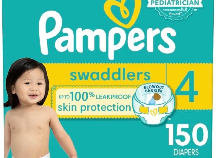 a box of pampers swaddlers for children with diapers on it