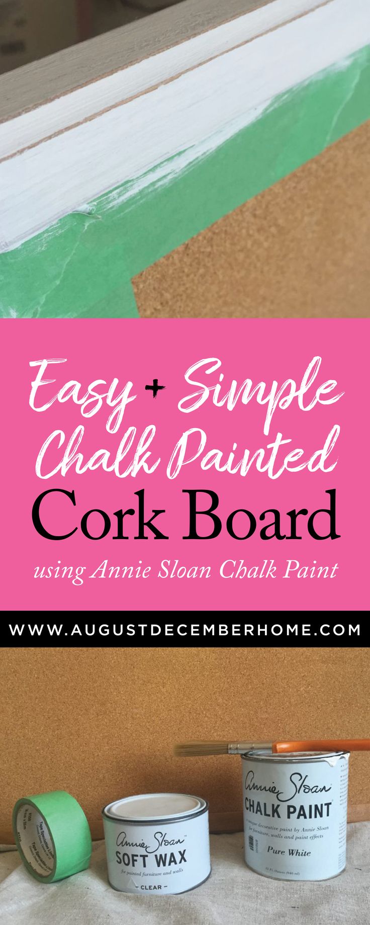 Chalk Painted Cork Board Painted Corkboard Ideas, Painting Corkboard Diy, Cork Board Makeover Diy, Paint Corkboard, Painting Cork Board, Painted Cork Board Ideas, Paint Cork Board, Cork Board Makeover, Painted Bulletin Board