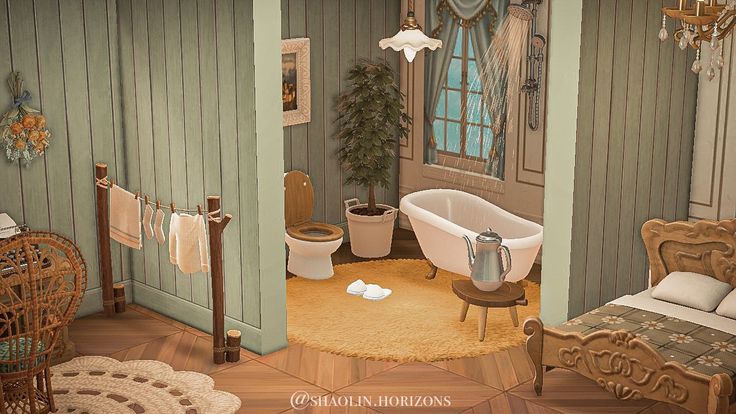 an old fashioned bathroom is decorated in pastel colors