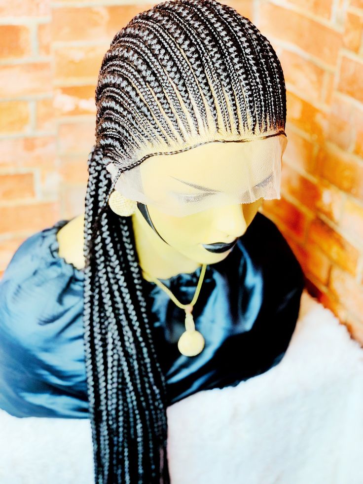 Color Off black Ready to ship Handmade wig Full lace wig 26inches length Summer wig Light/medium density Baby hair at the front only All Back Hairstyles, All Back Braids, Wig Cornrows, All Back Hairstyle, Ghana Weaving Styles, Back Braids, Full Lace Braided Wig, For Black Women Hairstyles, Hairstyles For Summer