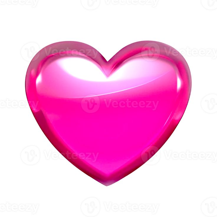 a shiny pink heart shaped object on a white background with clipping space for text