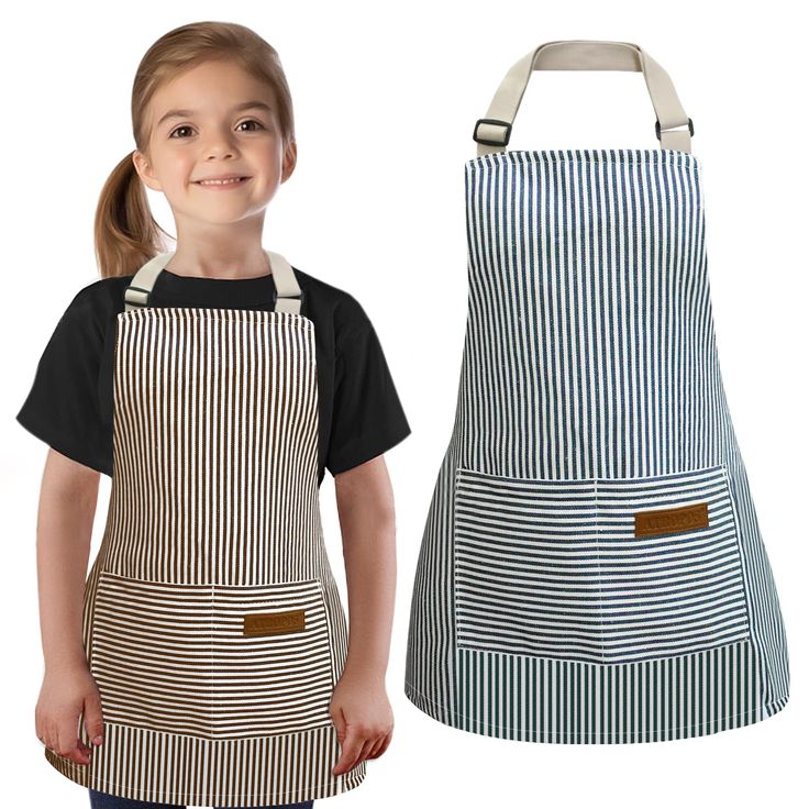 PRICES MAY VARY. 65% Cotton, 35% Polyester Imported Safe and High-quality Material: Our kids aprons are made of 65% cotton and 35% polyester material, soft, skin-friendly, breathable and free of harmful chemicals, safe for your kids and provide better protection. Suitable for Children Aged 2-6: You will receive 2 pieces of cooking aprons for kids, the length of these aprons is about 50cm/19.68 inches, and the width is about 48cm/18.9 inches, suitable for children from 2 to 6 years old, adjustabl Aprons For Kids, Aprons With Pockets, Kids Aprons, Baking Painting, Chef Aprons, Apron Patterns, Kid Chef, Cooking Aprons, Waitress Apron