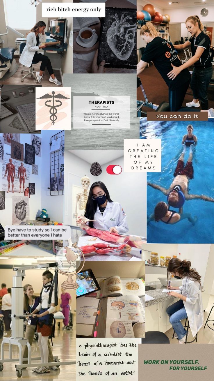 the collage shows people doing different things