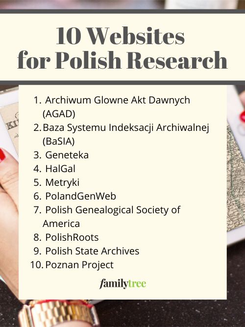 a person holding a piece of paper with the words 10 web sites for polish research