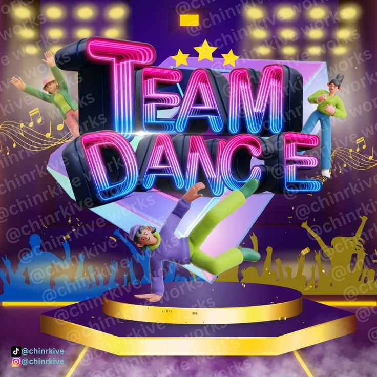 an advertisement for the team dance show with dancers on stage and lights in the background