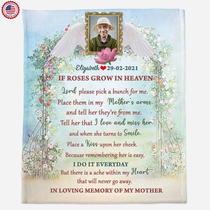 a memorial blanket with an image of a man's heart and poem on it