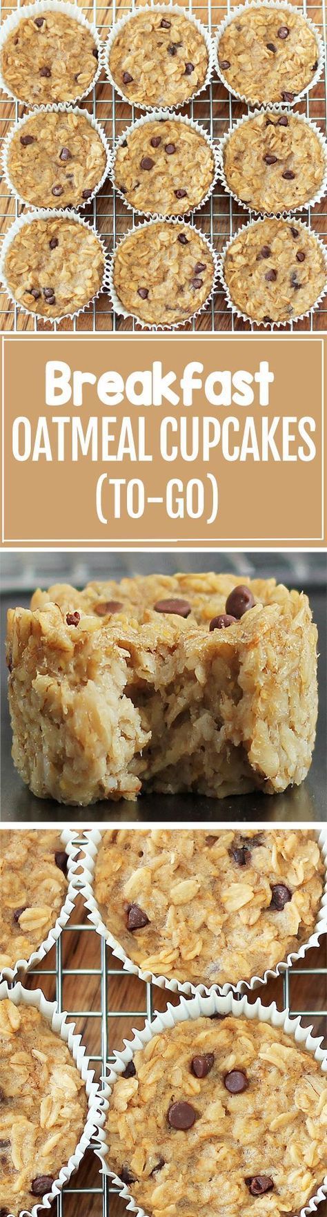 breakfast oatmeal cupcakes cooling on a rack with text overlay