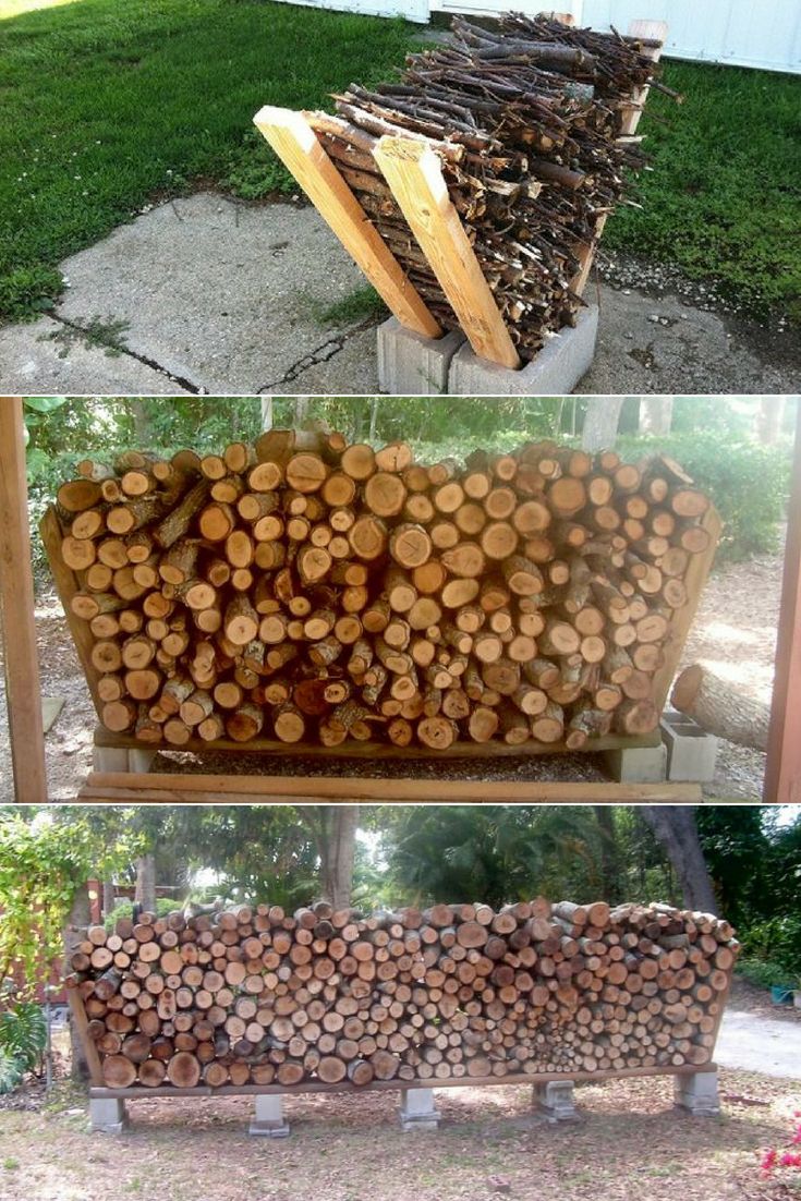 several different types of logs stacked on top of each other