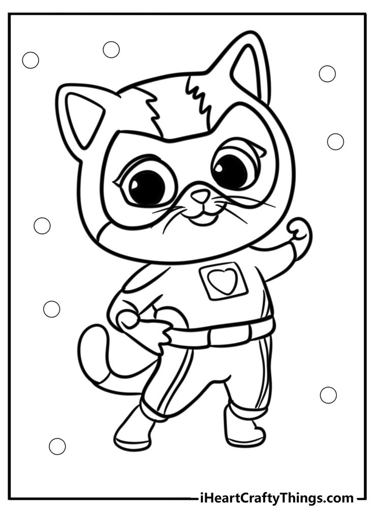 the littlest cat coloring pages for kids to color and learn how to draw it