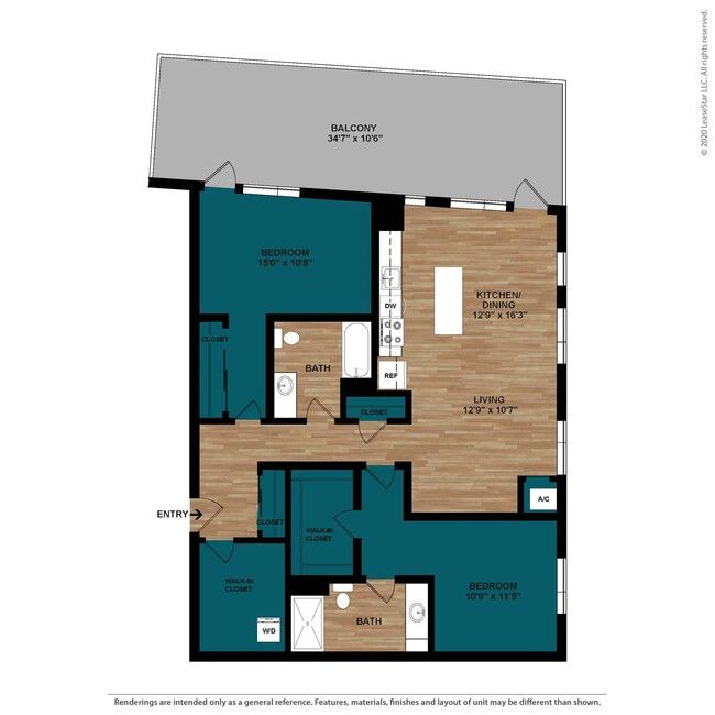 the floor plan for a two bedroom apartment