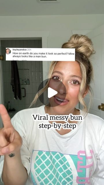 Diy Messy Bun For Long Hair, Viral Messy Bun, Messy Bun Anleitung, How To Bun, Easy Messy Hairstyles, High Bun Tutorials, Quick Messy Bun, Easy Buns, Messy Bun For Short Hair