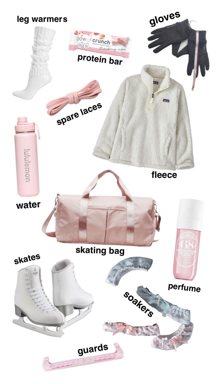 the contents of a travel bag including shoes, gloves and other items that are labeled in english