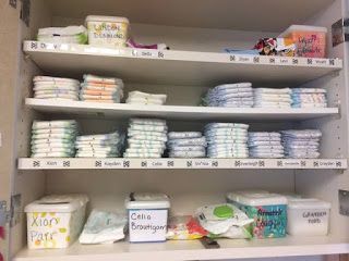 the shelves are full of diapers and baby wipes