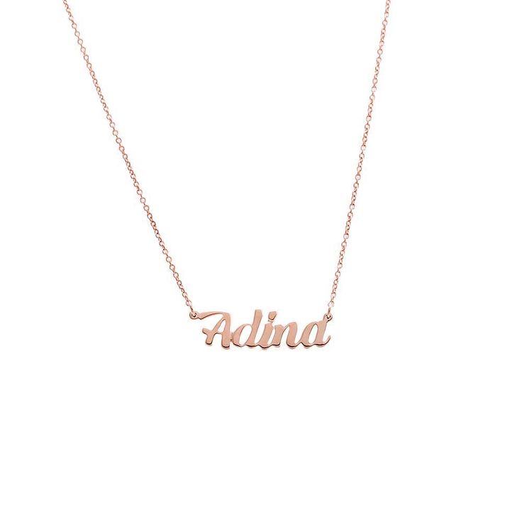 Product Details 14K Gold, 14K White Gold & 14K Rose Gold Script Length: Approx. 10 MM *Based on 'Adina Eden' Necklace Lowercase Script Font, First Letter is Capitalized Can be Made with 3-10 Letters Length: 16" + 1" + 1" Extender This Item Requires 12-18 Business Days to Be Produced THIS ITEM IS NON-REFUNDABLE Personalized White 14k Gold Name Necklace, Gold-plated Name Necklace Pendant, Gold-plated Custom Name Necklace, Jocelyn Name Necklace, Personalized White Gold-plated Name Necklace, Nameplate Necklace, Gold Number, The Script, 50th Gifts