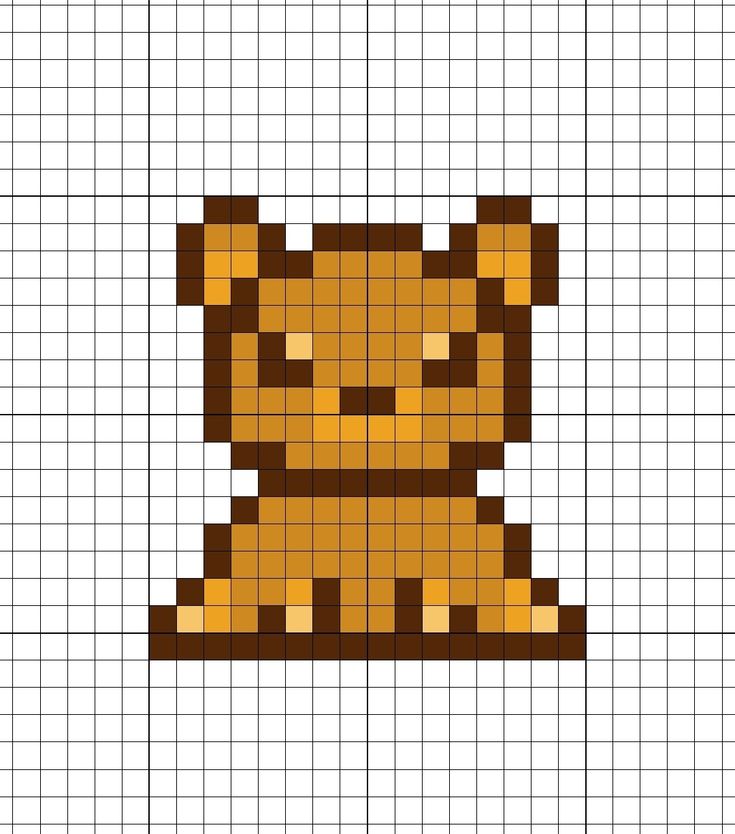 a cross stitch pattern with a teddy bear on the front and bottom half of it