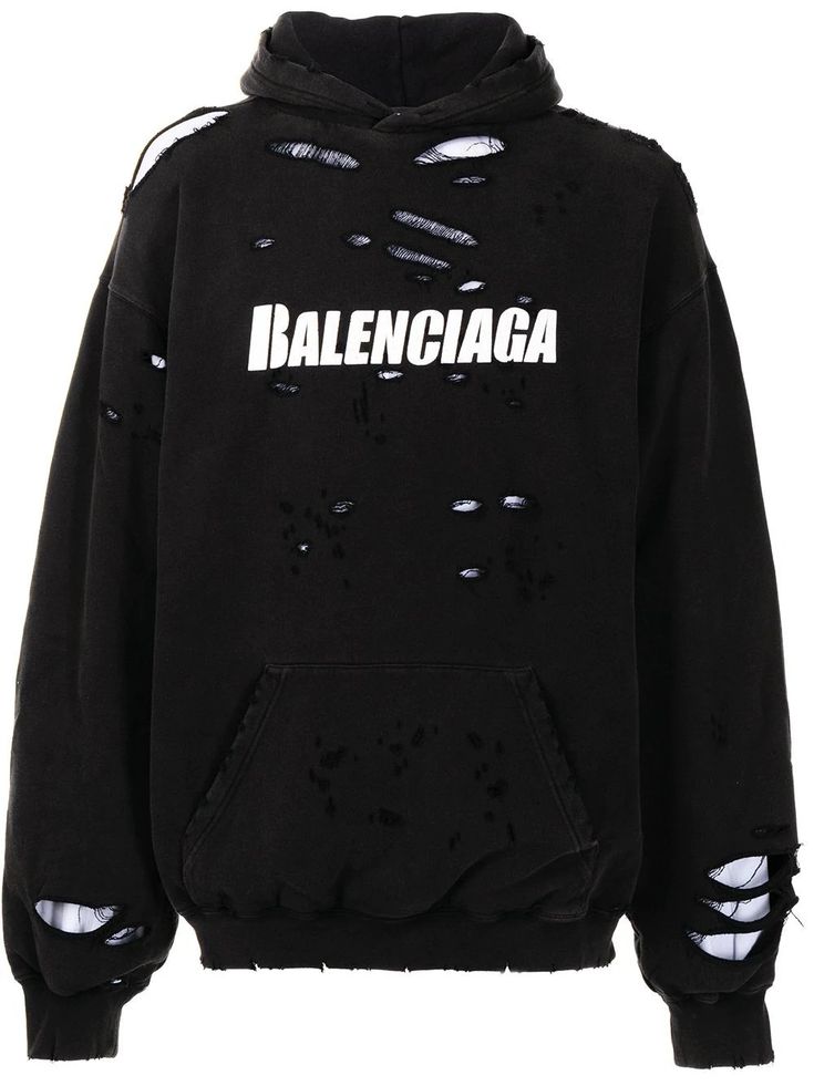 Balenciaga Hoodie Outfit, Ripped Hoodie, Balenciaga Cap, Balenciaga Hoodie, Ripped Sweater, Balenciaga Clothing, Detailing Logo, Hoodies For Women, Designer Hoodies