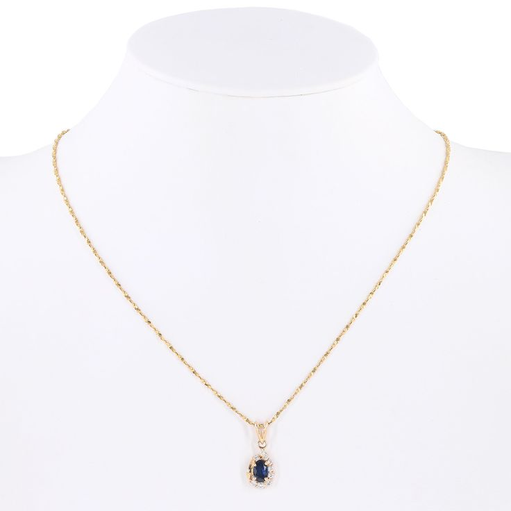 Our 14K Yellow Gold Fancy Rope Chain holds the spotlight on a dazzling Sapphire Oval Halo Diamond Pendant. A harmonious blend of elegance and style, this necklace is a statement piece that complements any occasion.Type: Fancy Rope Link ChainWeight: 3.7gMaterial: 14K Yellow GoldLength: 18"Oval Sapphire: 0.60CtwDiamonds: 9 x 0.015Ctw = 0.14CtwColor And Clarity: H/VS2Length Pendant: 0.75"Closure: Spring RingFor more of our jewelry products, please visit our shop 777jewelryLAFree shipping on all ord Oval Chain Necklaces Fine Jewelry, Oval Chain Necklaces In Fine Jewelry Style, Elegant Oval Chain Necklace With Delicate Chain, Elegant Oval Chain Necklace With Adjustable Chain, Formal Oval Chain Necklace, Oval Chain Necklace For Formal Occasions, Elegant Oval Pendant Chain Necklace, Elegant Oval Chain Necklace For Formal Occasions, Formal Chain Necklace With Adjustable Oval Pendant