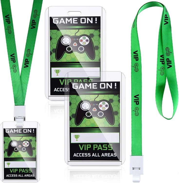 PRICES MAY VARY. Material: these video game party favors are made of paper cards and PVC material with ribbon, durable and reusable, designed with smooth edges, touch smooth and lightweight, will add no burden to your neck, will provide you a comfortable using experience Game themed design: our VIP passes with lanyard are printed with game patterns and words on both sides, mainly in green, black and white colors, classic for game party, fit the theme of game themed party and can add more fun to Gamer Party Favors, Video Game Party Favors, Gamer Party, Video Games Birthday Party, Video Game Party, Video Games Birthday, Vip Pass, 9th Birthday Parties, Game Party