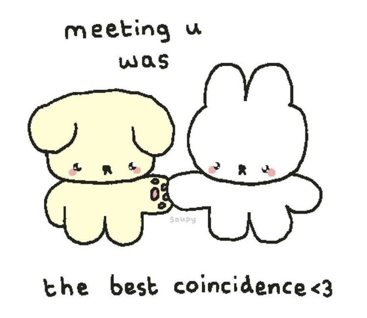 two cartoon rabbits holding hands with the caption'meeting u was the best providence '