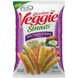 garden veggie straws sour cream and onion, 5 - ounce bag pack