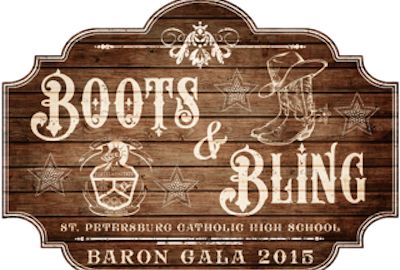 boots and bling logo on a wooden sign