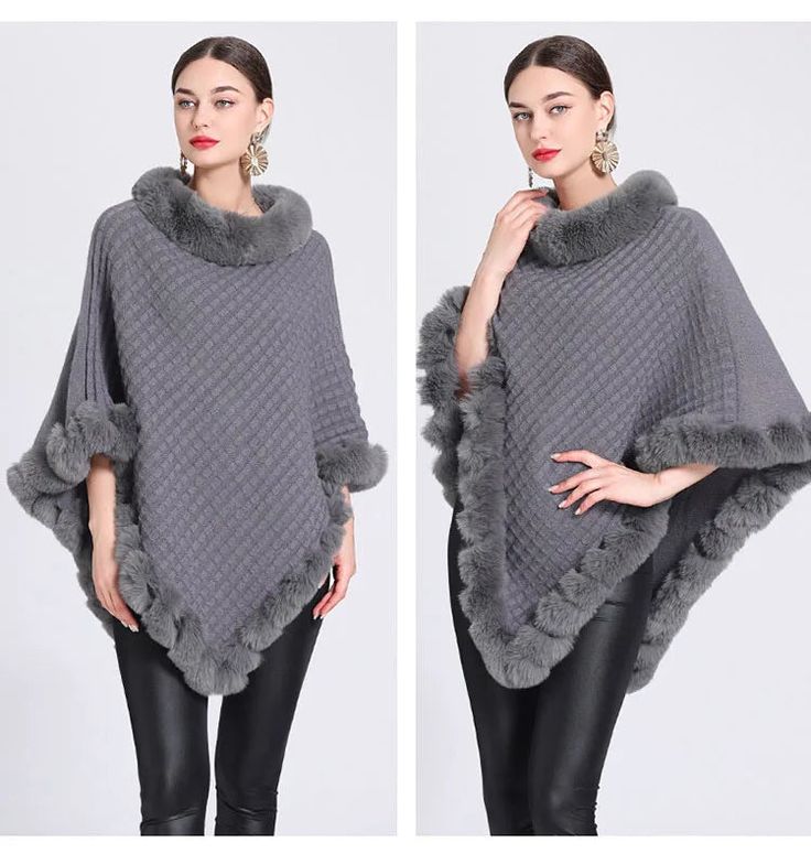 Women's Faux Fur Trimmed Cape Stay cozy and stylish this fall with this luxurious faux fur trimmed cape. Featuring a high faux fur collar, this cape is perfect for layering over any fall outfit. Key features: Diamond knit fabric for a stylish, textured look Luxurious high faux fur collar for added warmth Poncho style for easy wear and comfort Fur Trimmed Cape, Poncho Style, Autumn Sales, Faux Fur Collar, Mens Accessories Fashion, Fur Collar, Fur Collars, Fall Outfit, Fur Trim