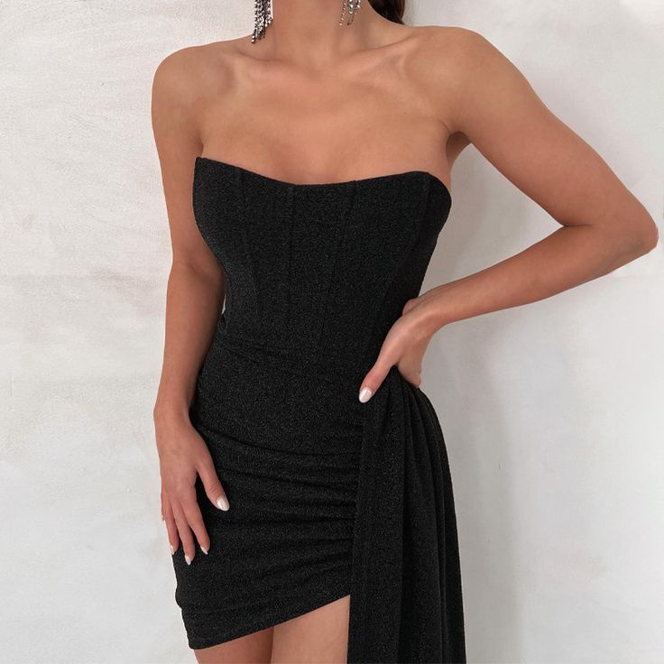 F00173782-103 Short Pollera, Corset Mini Dress, Women's Robe, Y2k Clothes, Mini Robes, Party Dress Short, Mini Dresses For Women, Black Sheath Dress, Spring Women