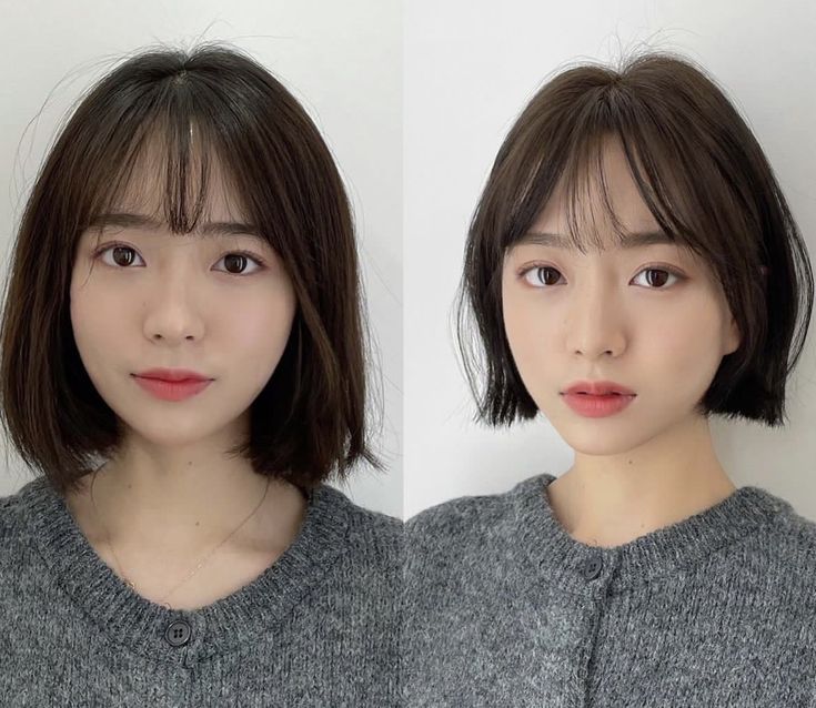 Asian Bob Haircut Round Faces, Bob With Fringe Fine Hair, Asian Bob Haircut, Bob Haircut For Round Face, Hair Style Korea, Cute Haircuts, Girl Haircut, Hair Inspiration Short, Ochako Uraraka