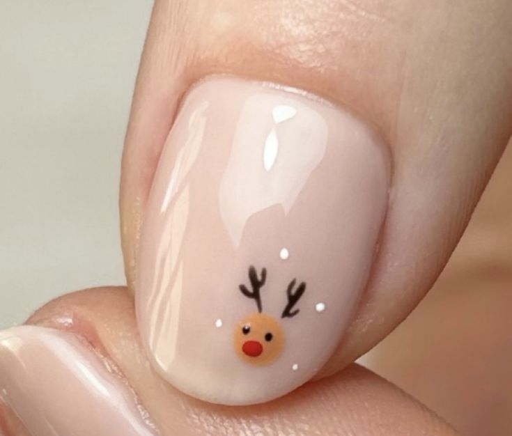 Christmas Nail Design, Ideas For Short Nails, Nail Art Noel, Snowman Nails, Festive Nail Art, Short Gel Nails, Subtle Nails, Cute Reindeer, Christmas Nails Easy