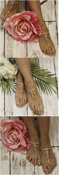 wedding accessories - pink - barefoot sandals by Catherine Cole Studio Beach Wedding Style, Wedding Body, Bridal Foot Jewelry, Beach Wedding Accessories, Barefoot Sandals Wedding, Beach Wedding Sandals, Girls Football Boots, Dream Beach Wedding, Sandals Wedding